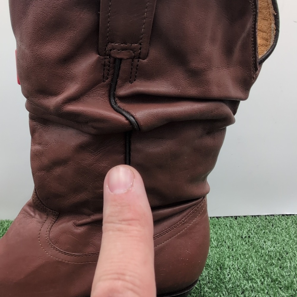 VTG Mezcalero Slouch Style Brown Boots Men's 9.5 - 27 1/2 EE Leather Mexican New - Picture 7 of 14